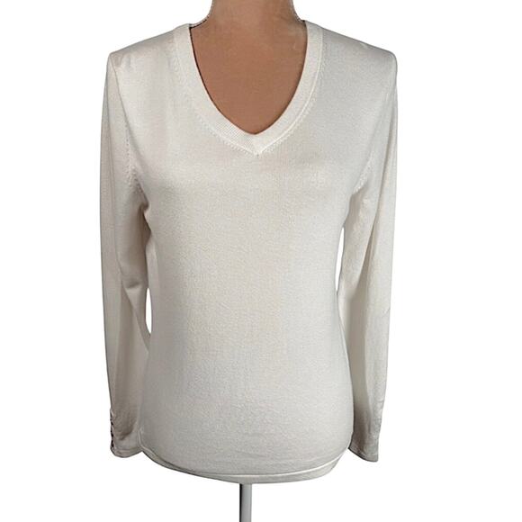 J. McLaughlin Sweaters - J.McLaughlin Long Sleeve Knit Top – White | Size M
